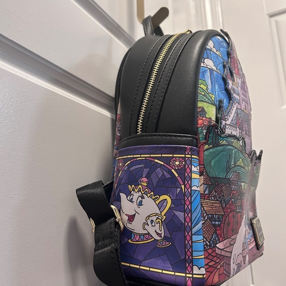 Disney Loungefly Castle Series Mini Backpack - Beauty & The Beast - Picture 6 of 8